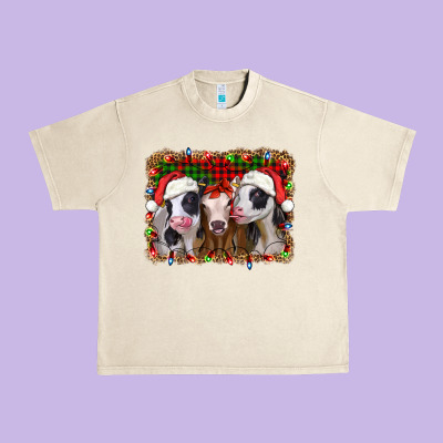 Christmas Heifers Urban Heavy Tee Designed By Jasminsmagicworld