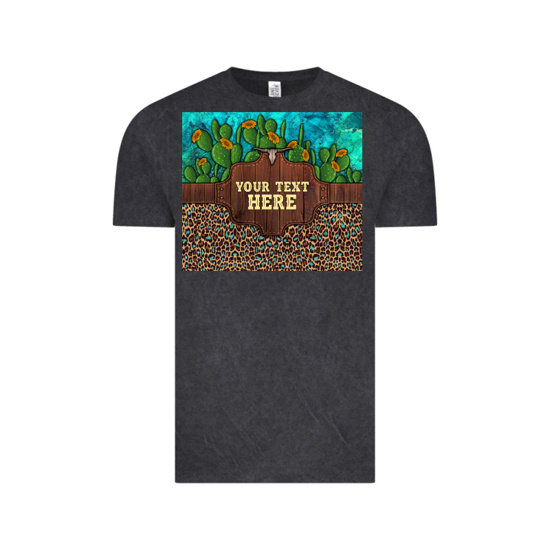 Preview Custom Cactus And Sunflowers Leopard Turquoise Vintage Tee by Artiststas | Teevron
