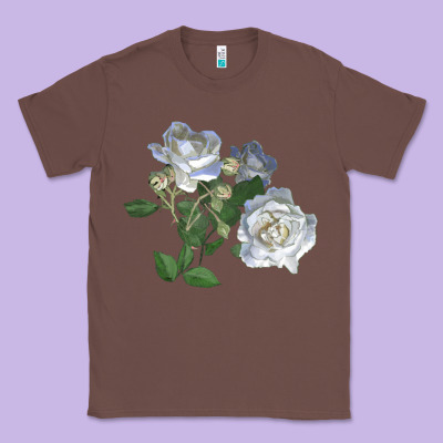 White Dawn Rose Classic Tee Designed By Lillyallendesigns