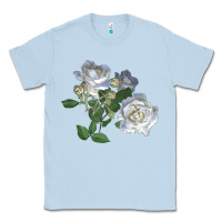 Dusty Blue white dawn rose Classic Tee - LillyAllenDesigns