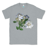 Heather Grey white dawn rose Classic Tee - LillyAllenDesigns
