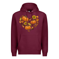 Burgundy Fall Heart Premium Hoodie - texasbilliewilder