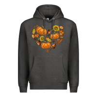 Charcoal Heather Fall Heart Premium Hoodie - texasbilliewilder