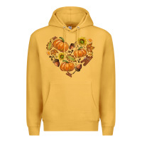 Mustard Fall Heart Premium Hoodie - texasbilliewilder