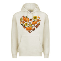 Oatmeal Heather Fall Heart Premium Hoodie - texasbilliewilder