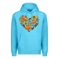 Ocean Blue Fall Heart Premium Hoodie - texasbilliewilder