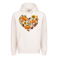 Pale Pink Fall Heart Premium Hoodie - texasbilliewilder
