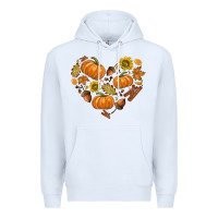 White Fall Heart Premium Hoodie - texasbilliewilder
