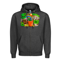 Charcoal Heather St. Patricks Day Coffee Cups Zipper Hoodie - BundleAndBundleShop