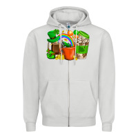 Dove Grey St. Patricks Day Coffee Cups Zipper Hoodie - BundleAndBundleShop