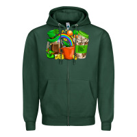 Sports Green St. Patricks Day Coffee Cups Zipper Hoodie - BundleAndBundleShop