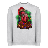 Heather Grey christmas rooster Heavyweight Sweatshirt - BarkalooDesign