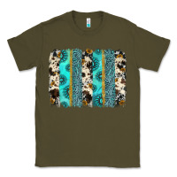 Army Green gemstone sunflower cowhide brushstroke Classic Tee - AdoDesignShop