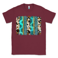 Burgundy gemstone sunflower cowhide brushstroke Classic Tee - AdoDesignShop