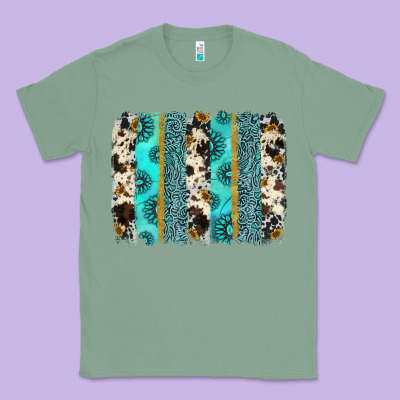 Gemstone Sunflower Cowhide Brushstroke Classic Tee Designed By Adodesignshop