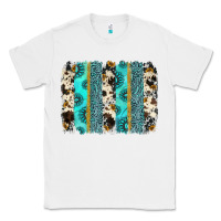 White gemstone sunflower cowhide brushstroke Classic Tee - AdoDesignShop