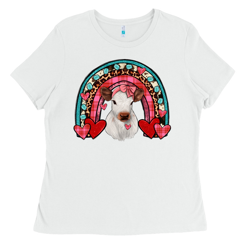 Valentines Heifer Rainbow Ladies Tee by JahusDesignShop | Teevron