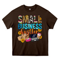 Chocolate Brown small business hustler Heavy Core Tee - Zillion Design Studio