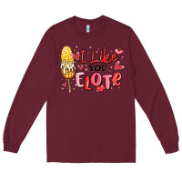 Burgundy i like you elote mexican valentines day Long Sleeve Tee - MaliasSmallBusiness