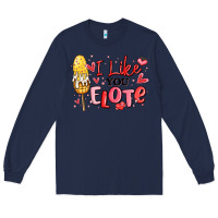 Navy i like you elote mexican valentines day Long Sleeve Tee - MaliasSmallBusiness
