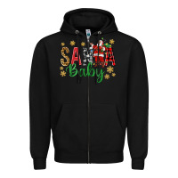 Black Santa Baby With Santa Zipper Hoodie - BundleAndBundleShop