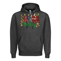 Charcoal Heather Santa Baby With Santa Zipper Hoodie - BundleAndBundleShop