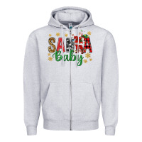 Heather Grey Santa Baby With Santa Zipper Hoodie - BundleAndBundleShop