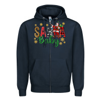 Navy Santa Baby With Santa Zipper Hoodie - BundleAndBundleShop