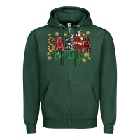 Sports Green Santa Baby With Santa Zipper Hoodie - BundleAndBundleShop