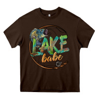 Chocolate Brown lake babe Heavy Core Tee - BarkalooDesign