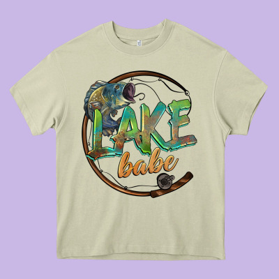 Lake Babe Heavy Core Tee Designed By Barkaloodesign