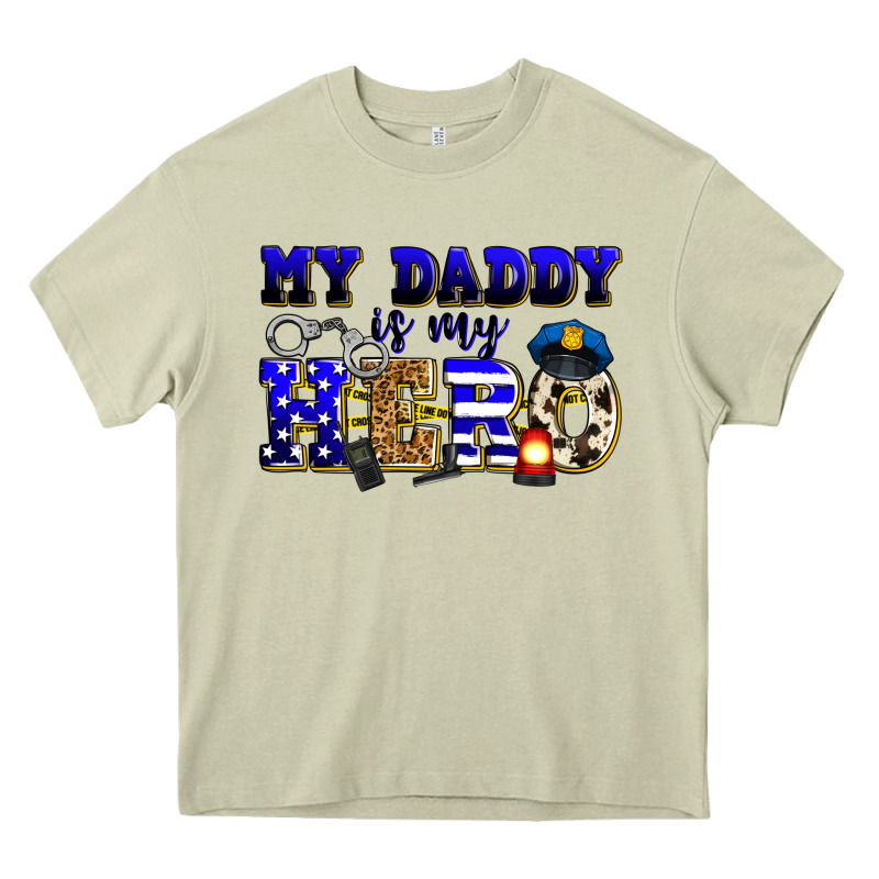 My Daddy Is My Hero Police Heavy Core Tee by Zillion Design Studio | Teevron