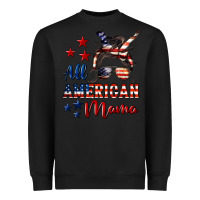 Black All American Mama Heavyweight Sweatshirt - LillyAllenDesigns