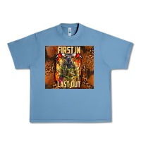 Pebble Blue first in last out firefighter Urban Heavy Tee - AdoDesignShop