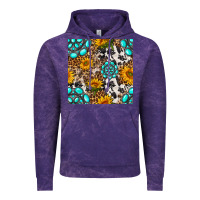 Cloud Purple western gemstone and sunflower seamless pattern Vintage Hoodie - BundleAndBundleShop