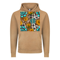 Vintage Camel western gemstone and sunflower seamless pattern Vintage Hoodie - BundleAndBundleShop