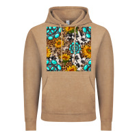 Vintage Coffee western gemstone and sunflower seamless pattern Vintage Hoodie - BundleAndBundleShop