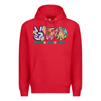 Red Peace love Easter Premium Hoodie - NancyCooperArtShop