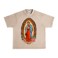 French Oak our lady of guadalupe leopard and roses Urban Heavy Tee - BarkalooDesign