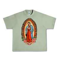 Oil Green our lady of guadalupe leopard and roses Urban Heavy Tee - BarkalooDesign