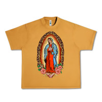 Peanut Butter our lady of guadalupe leopard and roses Urban Heavy Tee - BarkalooDesign