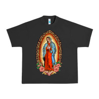 Pigment Black our lady of guadalupe leopard and roses Urban Heavy Tee - BarkalooDesign