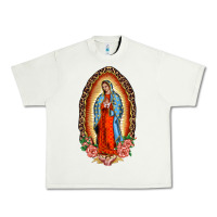 Pistachio our lady of guadalupe leopard and roses Urban Heavy Tee - BarkalooDesign
