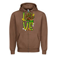 Chestnut Tie dye St. Patrick's Day love dog paw Zipper Hoodie - BundleAndBundleShop