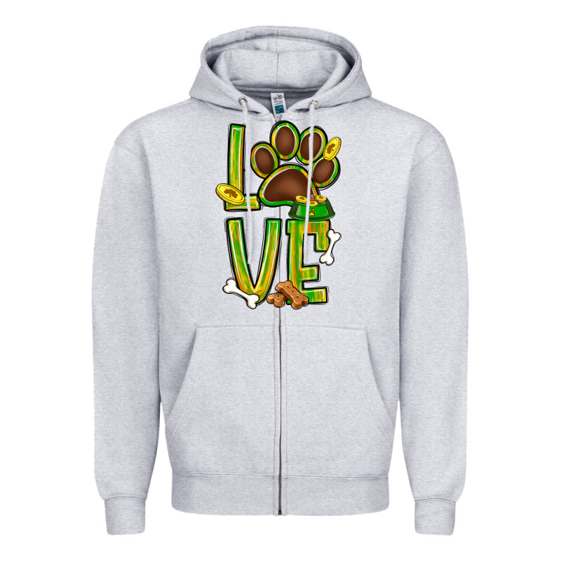 Tie Dye St. Patrick's Day Love Dog Paw Zipper Hoodie by BundleAndBundleShop | Teevron