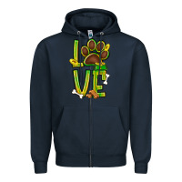 Navy Tie dye St. Patrick's Day love dog paw Zipper Hoodie - BundleAndBundleShop