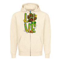 Sandshell Tie dye St. Patrick's Day love dog paw Zipper Hoodie - BundleAndBundleShop