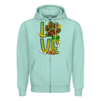 Seafoam Tie dye St. Patrick's Day love dog paw Zipper Hoodie - BundleAndBundleShop