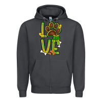 Smoke Tie dye St. Patrick's Day love dog paw Zipper Hoodie - BundleAndBundleShop