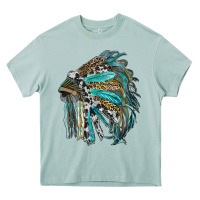 Arona indian feather headdress with western  patterns Heavy Core Tee - RanaPortraitStore